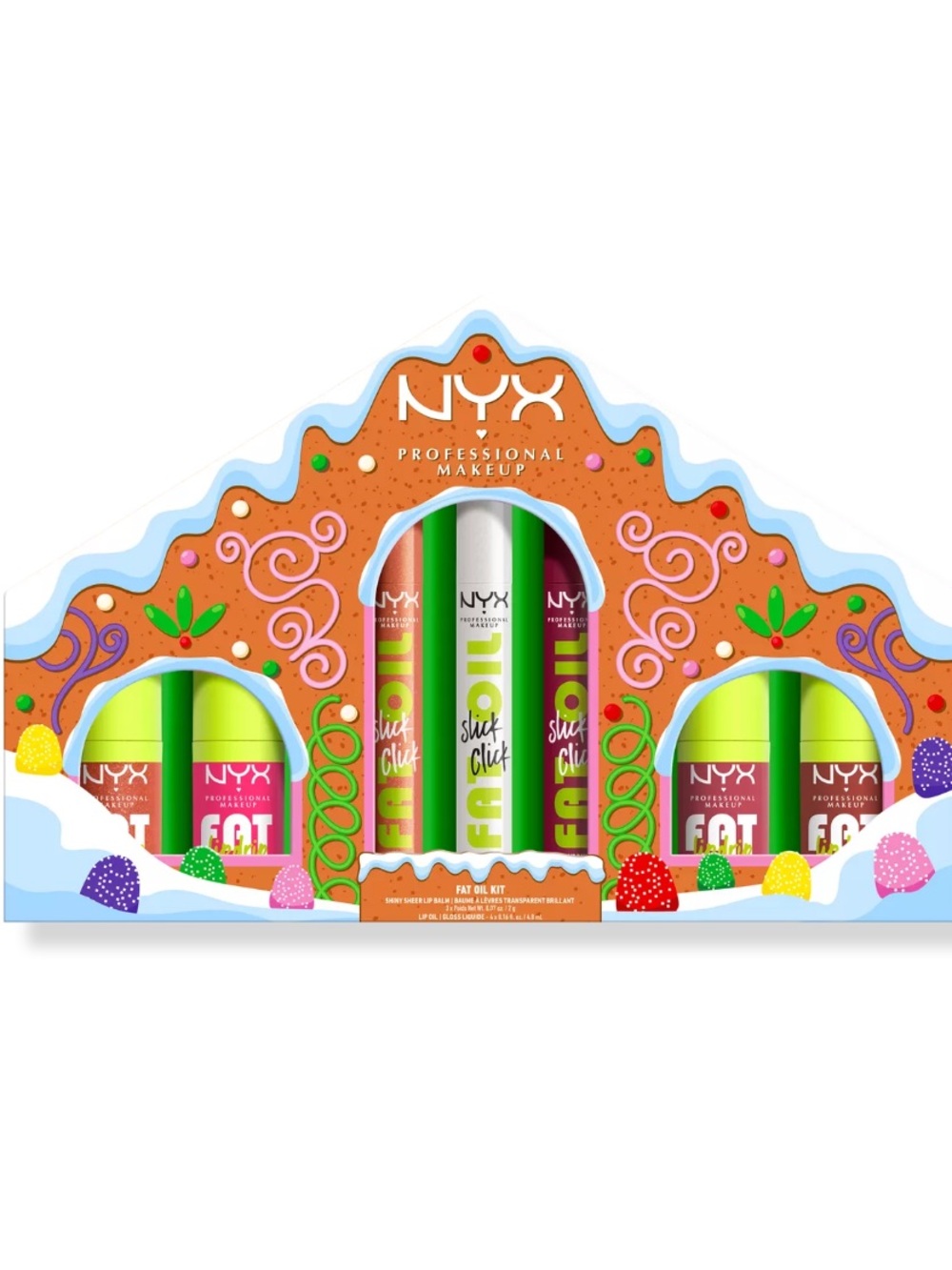 NYX Professional Makeup 7 Piece Gingerbread House Fat Oil Kit BRAND NEW IN BOX - Picture 9 of 9